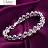 Charm 925 Sterling Silver Bracelets For Women Fine Braided Beads Chain Fashion Wedding Party Christmas Gift High Quality Jewelry