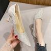 Fashion Shoes for Women's Wedding Bridal Shoes 2025 Crystal Elegant Pointed Toe Thin High Heel Sexy Women's Party Shoe Pumps Women Shoe