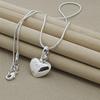 "Silver-Plated Korean Heart Snake Bone Necklace"