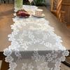Vintage Lace Table Runner Hollow Flower Pattern Reusable Table Flag for Banquets Weddings Christmas Dinner Table Accessory