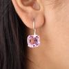Natural Morganite Gemstone 925 Sterling Silver Handmade Jewelry Hook Earrings 1" EE-172-9