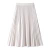 Women's Pleated A-line White Midi Skirt - 2025 Spring/Autumn Fashion