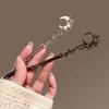 Chinese Style Black Moon Tassel Hair Stick for Women Elegant Metal Hanfu Chopstick Hair Sticks Hair Accessories Ornaments