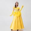Halloween Beautiful Woman and Beast Princess Bell Yellow Princess Dress Stage Performance Costume