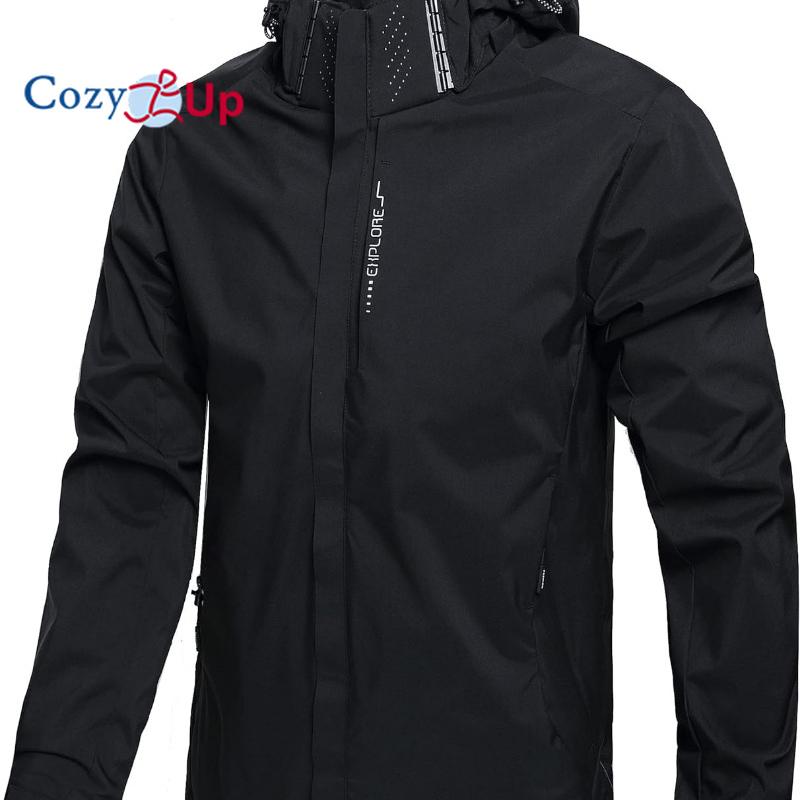 Cozy Up Men's Lightweight Waterproof Rain Jacket,Shell Hooded Raincoat Hiking Windbreake Jacket