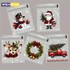 50/100pcs Christmas Gift Wrapping Bags with Snowflake, Santa Claus, Reindeer, and Holly Print Self-Adhesive Packaging Bags