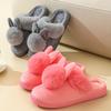 Fashion Women Winter Warm Home Slippers Couples Cartoon Cute Rabbit Floor Slides Non-Slip Soft House Shoes Ladies Indoor Bedroom Slipper