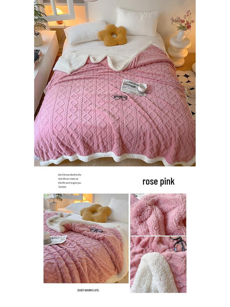 Winter Taf Velvet Double-Layer Coral Fleece Blanket - Lambswool Sofa Throw, Autumn/Winter Quilt