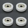 1pc/4pcs U Groove Nylon Round Pulley Ball Bearing Wheel Roller for Door Windows Shower Pulleys Drawer