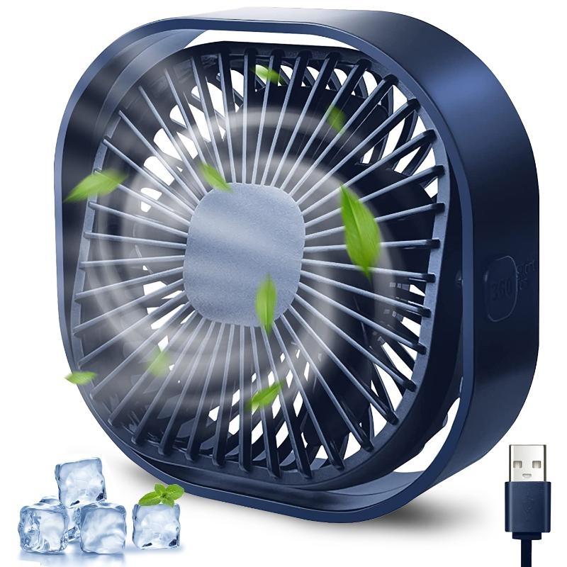 USB Desk Fan Mini Desktop Cooling Fan with 3 Speeds Adjustable, Personal USB Silent Powerful Fans