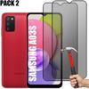 Anti-spy Tempered Glass - BOOLING - Compatible Samsung Galaxy A03S - Pack of 2 - Shock Resistance - Black