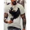 Retro T-Shirt for Men Eagle 3d Print Short Sleeve Tees Summer Casual Quick Dry Loose Oversized T-Shirt