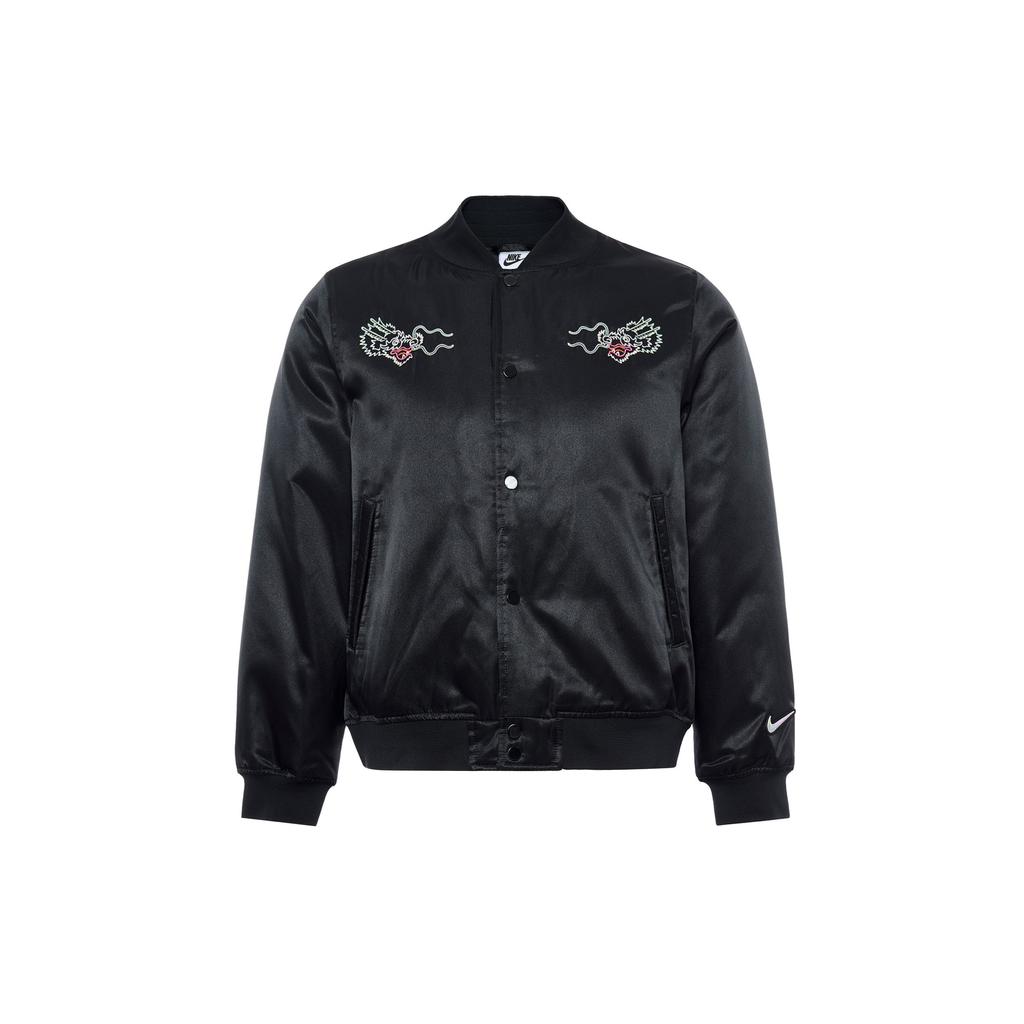 Nike Lunar New Year Collection FW23 Dragon Year Embroidered Casual Sports Jacket Women Jacket Black FZ6533-010
