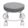 Gray Low Rolling Stool Portable Soft Padding Mini 360 Degree Swivel Shoe Stool for Kids Adults