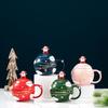Creative Christmas Mug with Lid Spoon Large Capacity Couple Exquisite Office Breakfast Milk Coffee Ceramic Mug