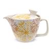 J-kitchens Small Hasami Ware Teapot, Made In Japan, 240ml, Serves 1-2, Includes Tea Strainer, Flower and Core Pattern, Yellow173933