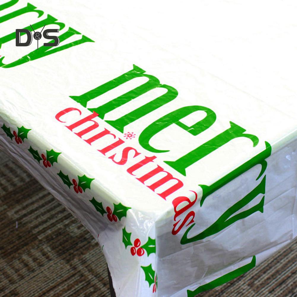 Waterproof Santa Snowman Tablecloth Dinner Table Cover Decor