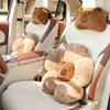 Soft Plush Capybara Car Headrest and Neck Pillow for All Seasons with Lumbar Support.
