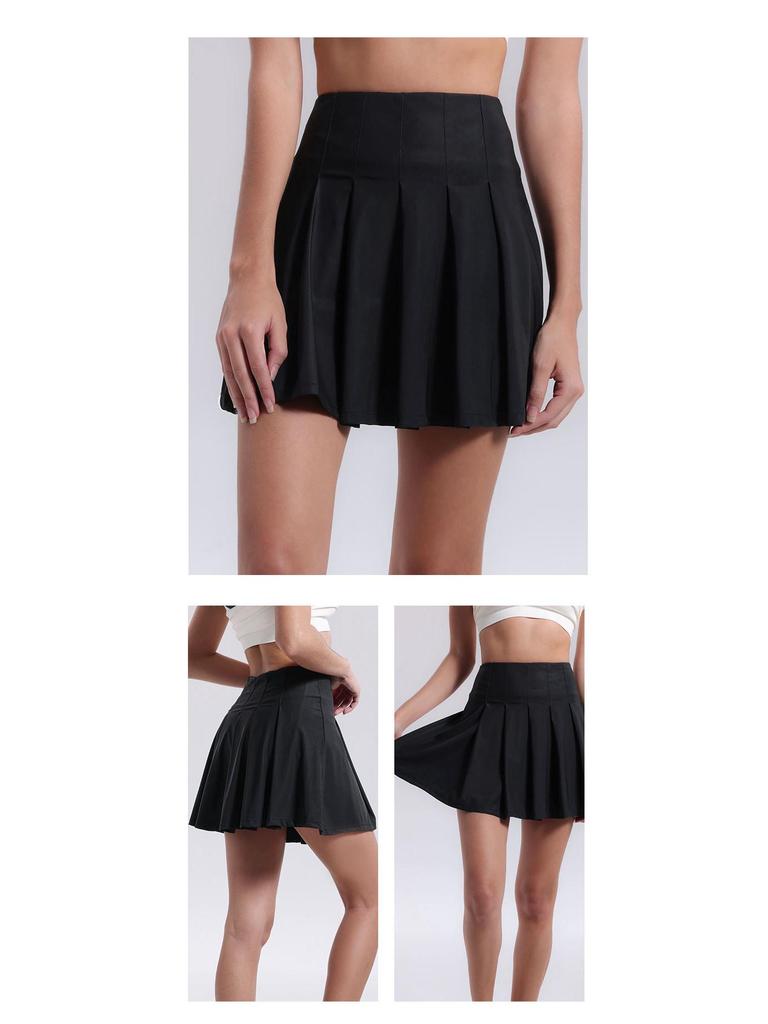 Lulu Sports Quick-Dry High Waist Skirt: Aerobic & Yoga Skort with Built-In Pockets, Anti-Exposure Pleats for Tennis & Fitness.