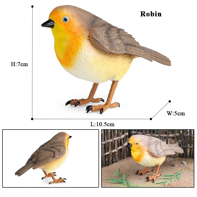 Oenux Bird Nest Animals Peacock Parrot Trogon Hornbill Owl Model PVC Action Figures Big Garden Decoration Cute Kids Toy Gift