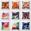 New Modern Minimalist Polyester Fabric Pillowcase Colorful Abstract Geometric Pattern Peach Leather Velvet Pillow Cushion Cover