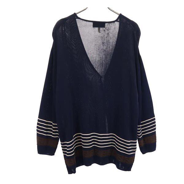 Fendi Long Sleeve Made In Italy Cardigan 36 Navy Women Used
