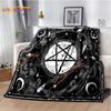 Magic Ouija Board Alphabet Blanket Witchcraft Pentagon Blanket for Bedroom Living Room Sofa Gothic Ouija Hand Flannel Blanket