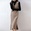 Autumn and Winter Wool Knitted Vest Suspended Dress Women Long Loose Sleeveless High End Dress Wearing Wool Dress Vest Pullover