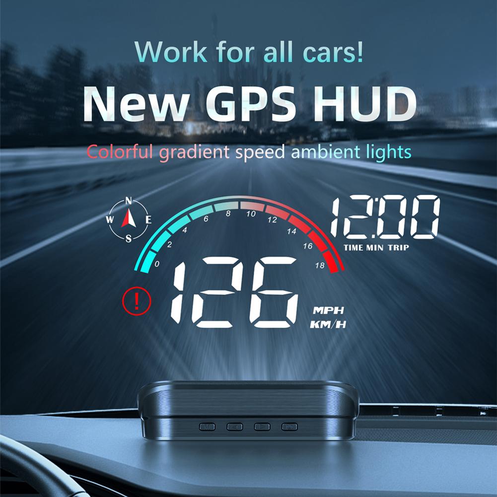 Digital GPS Speedometer Overspeed Alarm Car Head Up Display Speed RPM MPH HUD GPS Speedometer Projector with Odometer LCD