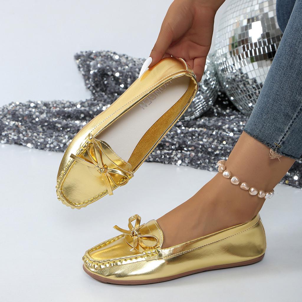 Women's Causal Flat Shoes New Summer Round Toe Slip On Walking Shoes for Women Outdoor Plus Size Butterfly Knot Woman's Loafers