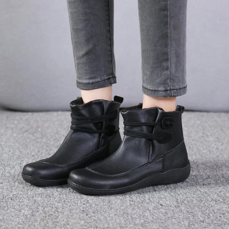 Men Shoes Designer Women Autumn Winter Thick Soled Leather Casual Ankle Boots Trendy Cotton Snow Boots
