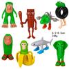 AI Shanhai Jing Hand Made All Through Wooden Stick People Wearing Shoes Shark Doll Model