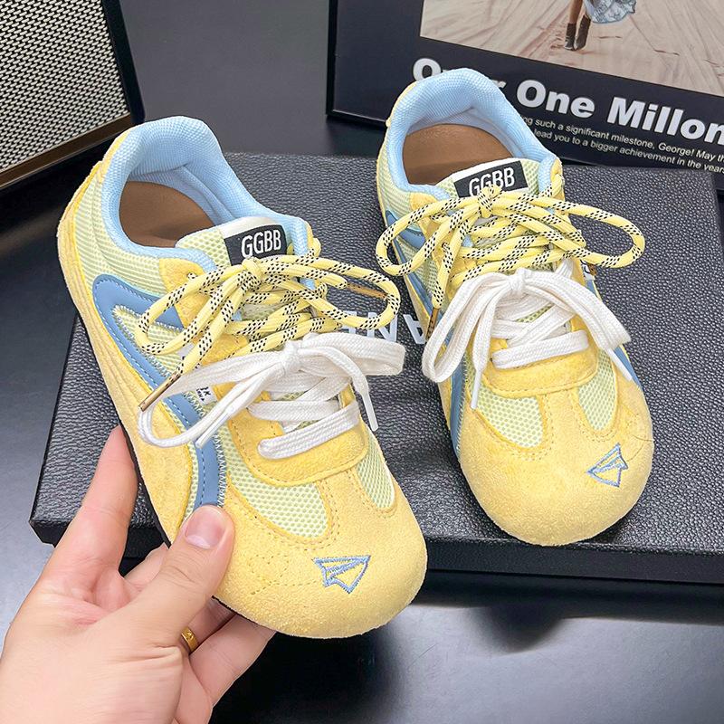 Thin German Training Shoes Women's 2025 Summer New Thick-soled Inner Height Increase Breathable Mesh Forrest Gump Shoes Popular Sports Board Shoes