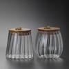 Glass Jars Canister Airtight Storage Sealed Food Container Bottle with Wood Lid Grains Tea Coffee Beans Sugar Jar Kitchen Tools
