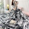 Gradient Color Faux Rabbit Fur Blanket - Velvet Nap and Sofa Cover