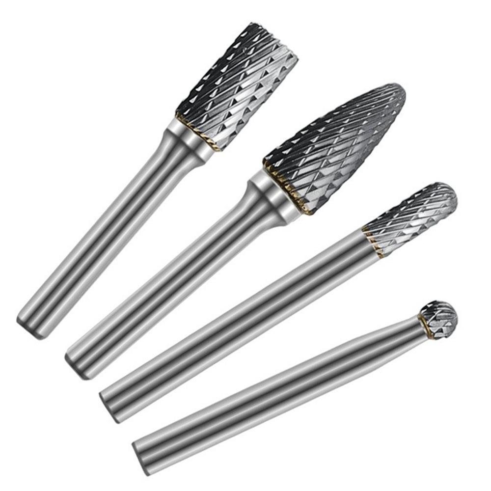 8x Double Cut Tungsten Carbide Burrs Rotary Burr Set 1/4" Shank Die Grinder Bit