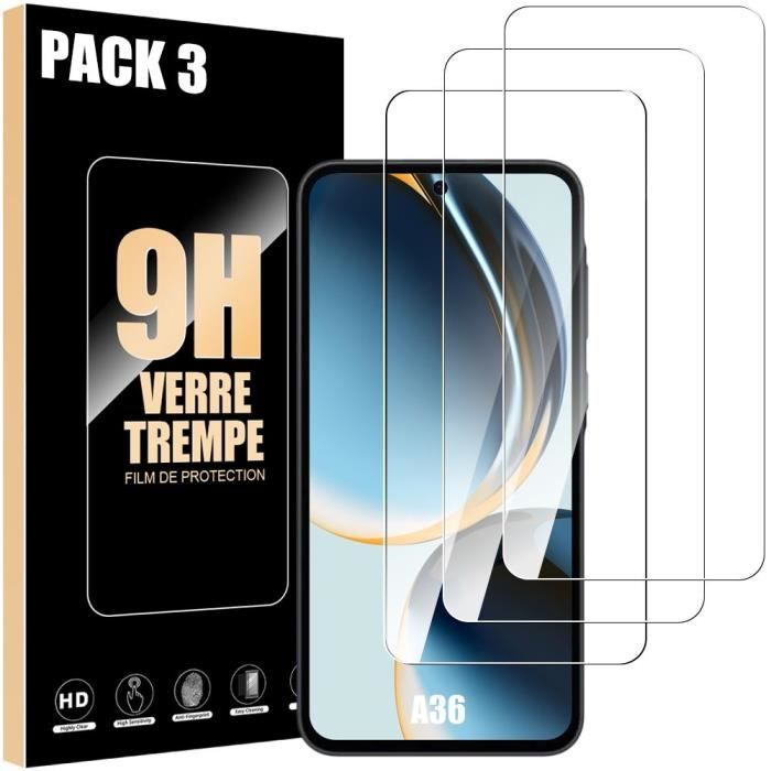 Tempered Glass Screen Protector - Booling - for Samsung Galaxy A36 - 3 Pieces - Shockproof - Transparent