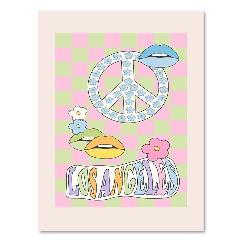 Trendy Champagne Gallery Wall Print Retro Colorful Posters Boho Pink Aesthetic Edgy Canvas Painting Dorm Teen Picture Room Decor