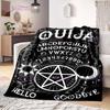 Ouija Board Witchcraft Blanket with Hands Satan Occultism Flannel Blanket Sun Moon Supplies for Altar Gothic Blankets Decor Gift