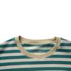 Li Ning Striped Round Neck Breathable Versatile Short Sleeve T-Shirt Unisex T-Shirts Standard-White Ink-Green Fleece-Brown AHSV441-1