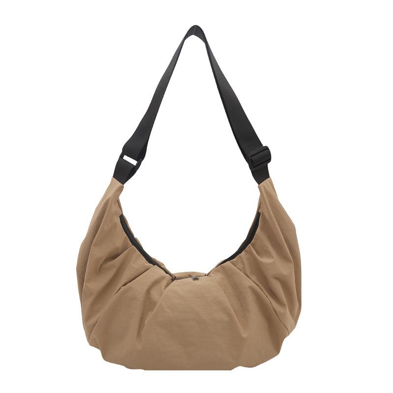 Korean Version Diagonal Span Bag Harajuku Large Capacity Shoulder Shoulder Unisex Dumpling Bag Crescent Nylon Underarm Shoulder Bag