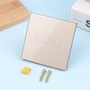 1/2/3Gang Touch Switch 1Way Type-C Usb Wall Sockets Light Switch With Power Sockets Glass Panel Gold