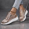 Fashion Women Shoes Bling Silver Shoes Shining Sneakers Trend Casual Breathable Sneakers