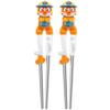 Edison Pororo Stainless Steel Correction Chopsticks, Level 2, for Right Hand, Orange (firefighter), 2 Pieces