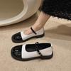 2024 New Women's Heeled Single Shoes Versatile Women's Shoes Square Toe Comfortable Spring and Autumn One-Word Buckle Strap
