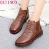 Fashion GKTINOO 2025 Fashion Winter Women Shoes Woman Genuine Leather Flat Ankle Boots Women Waterproof Wedge Warm Boots