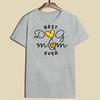 ZIMOXUAN Summer Women Short Sleeve Shirt "Best Dog Mom Ever" Cotton Casual Mom Shirt Tops