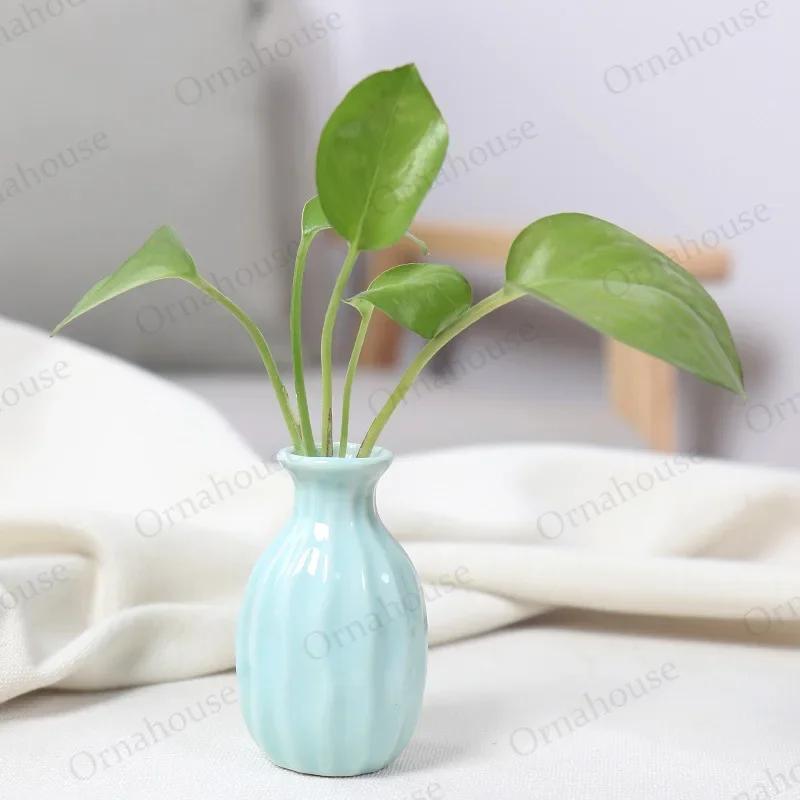 1PC Nordic Style Mini Modern Flower Vase Home Decoration Living Room Ceramic Home Decoration Floreros Vintage Flower Pot Vases