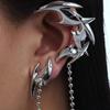 Hip Hop Gothic Punk  Earrings Exaggerated Eardrop Trendy Cyberpunk Ear Clip  Women Men