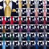 Mens Silk Necktie Set Striped Paisley Solid Tie Pocket Square Cufflinks